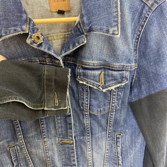 Joe’s Woman Small 2 Tone Denim Snap Button Denim Jean Jacket Joes - Picture 5 of 10